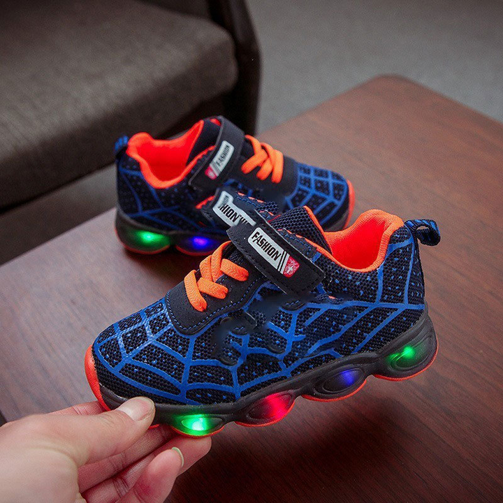 Children's adventure shoes with built-in LED lights, perfect for active play