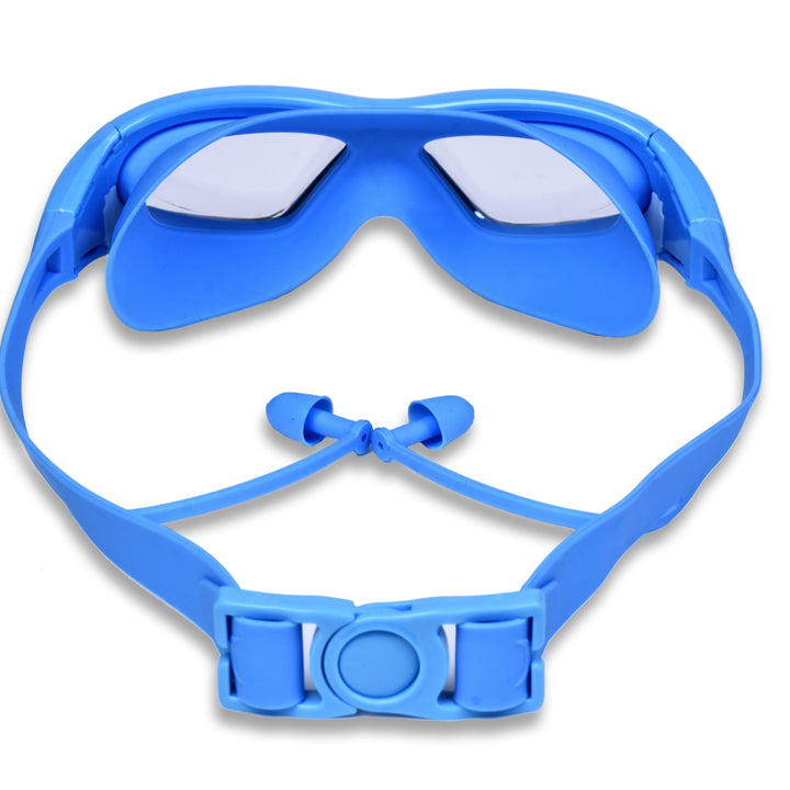 Leak-proof children's swim goggles, anti-fog lenses, designed for clear underwater view.