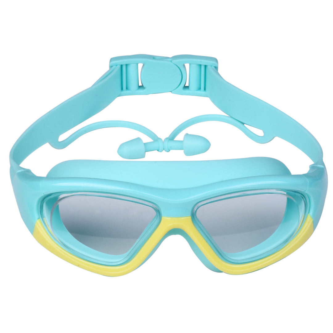 Children's anti-fog swim goggles, leak-proof, large frame for ultimate comfort & fun.