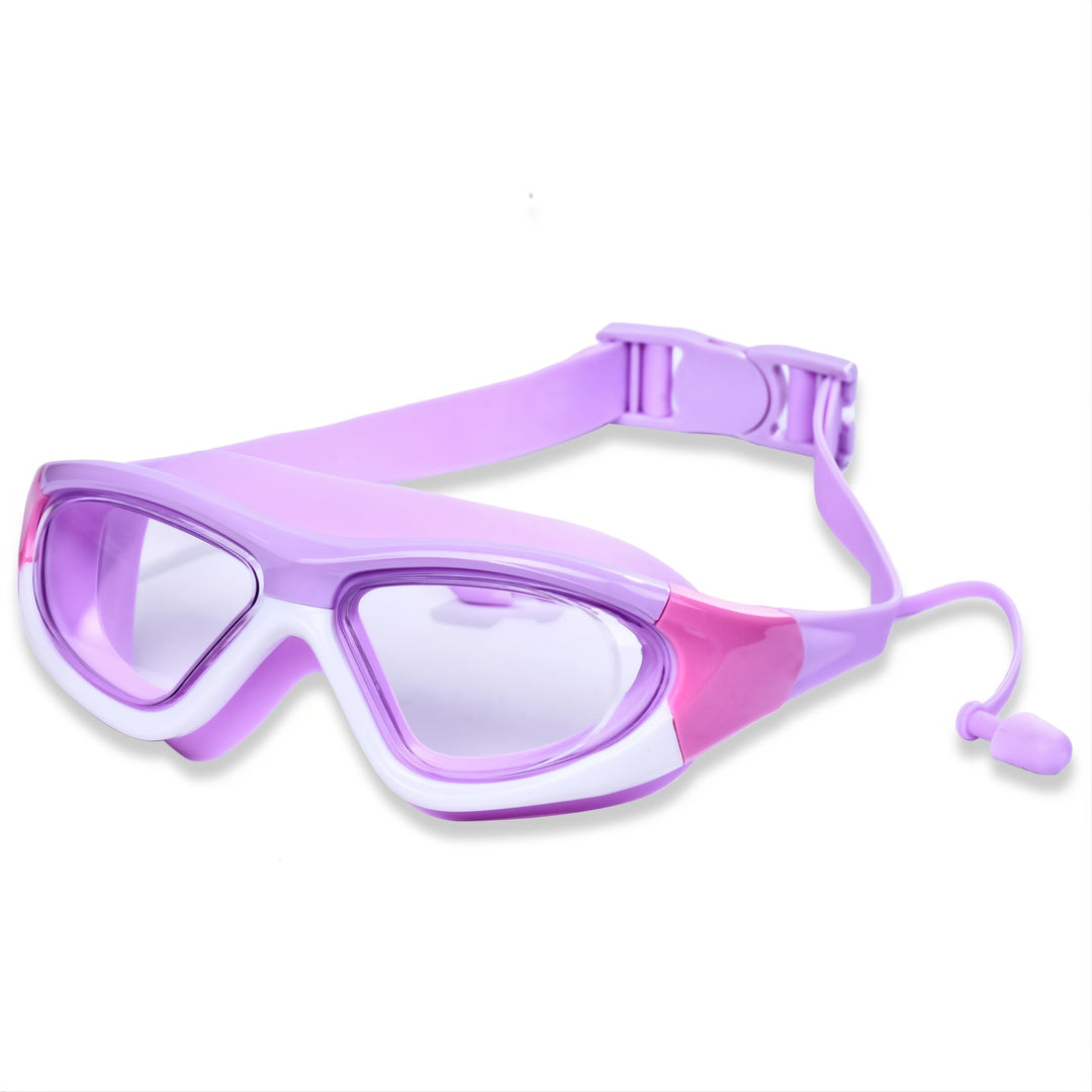 UV protective kids swim goggles, anti-fog, comfortable for swimming and water play.