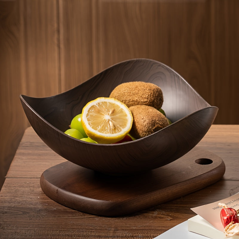 Spacious wood-effect fruit bowl, great for storing fresh produce or as a snack holder.