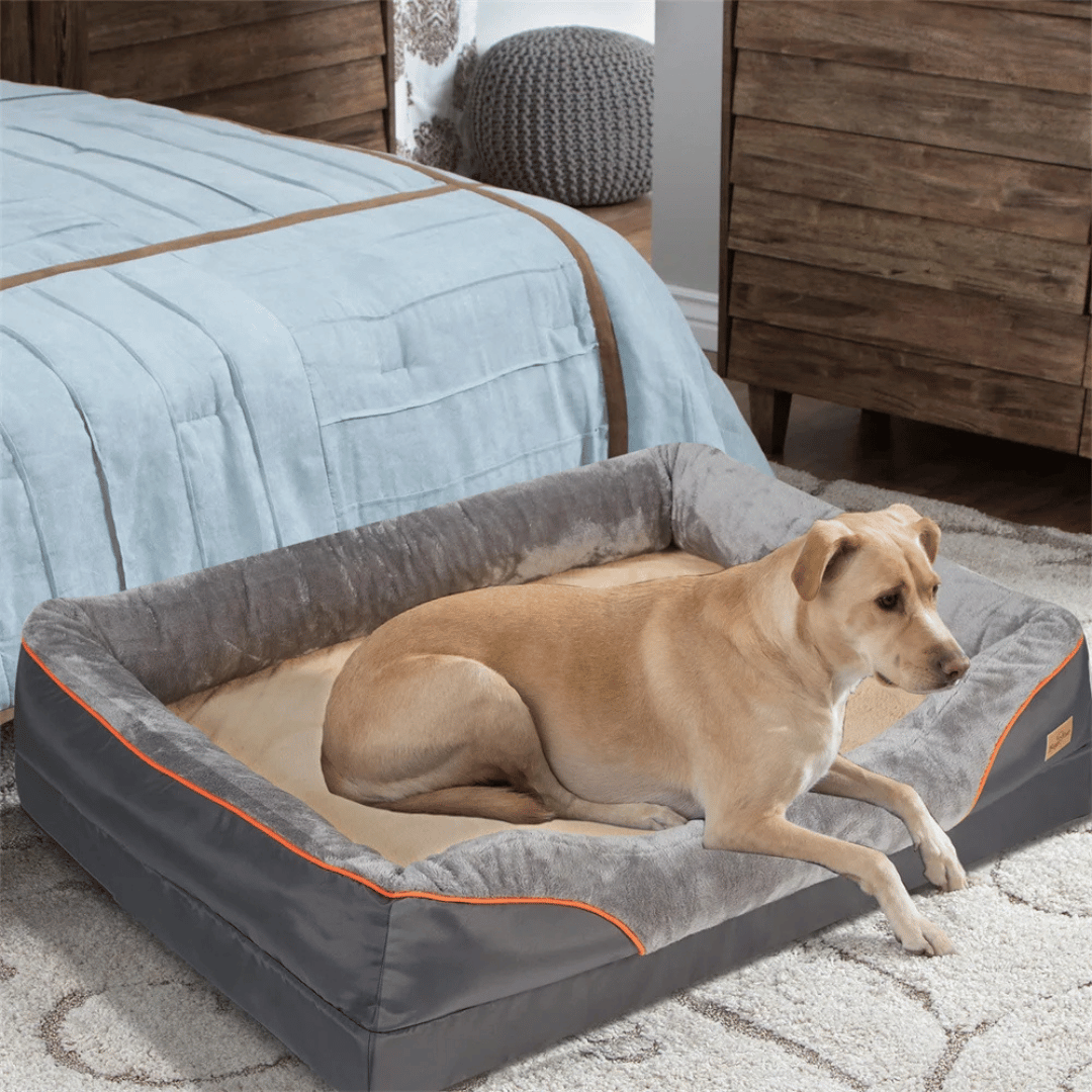 Pet supplies: Large memory foam dog bed with orthopedic features. Promotes healthy sleep & comfort.
