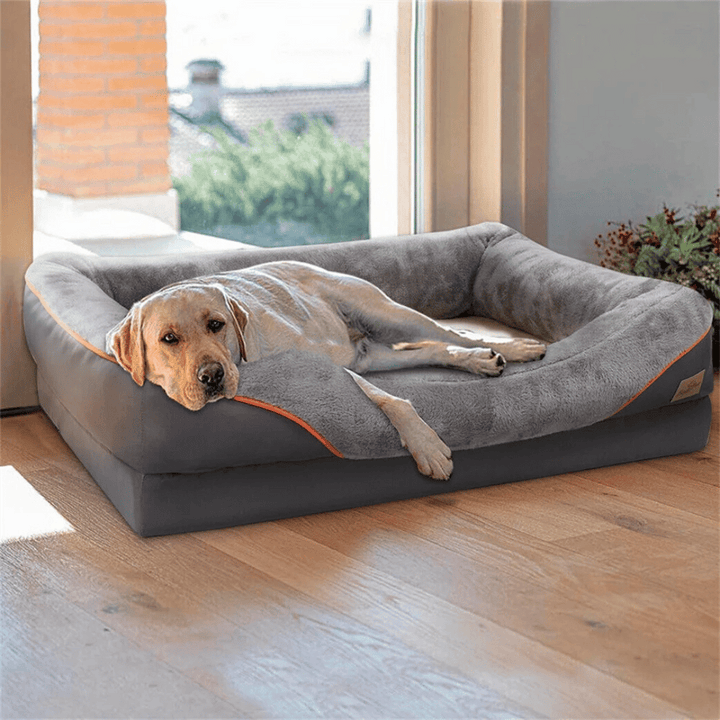 Pet comfort: Large dog bed with therapeutic memory foam & orthopedic design for healthy joints.