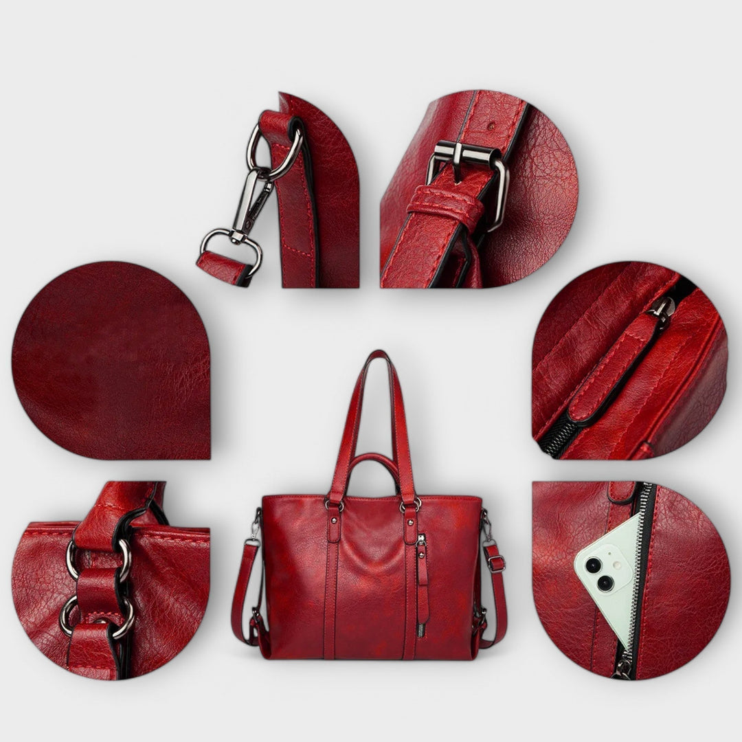 Elegant women's leather shoulder bag, a versatile large carryall tote for all your essentials.