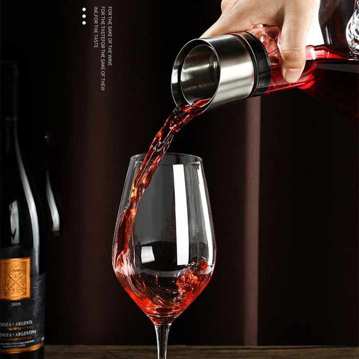 Stylish crystal wine server & aerator, a lead-free barware accessory and ideal gift for wine lovers and entertaining.