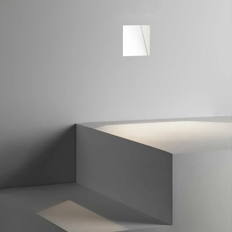 Bright LED recessed wall light for clear visibility on steps and in corridors.