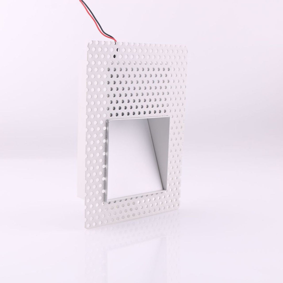 Durable LED recessed wall light, designed for long-lasting hallway and stair use.