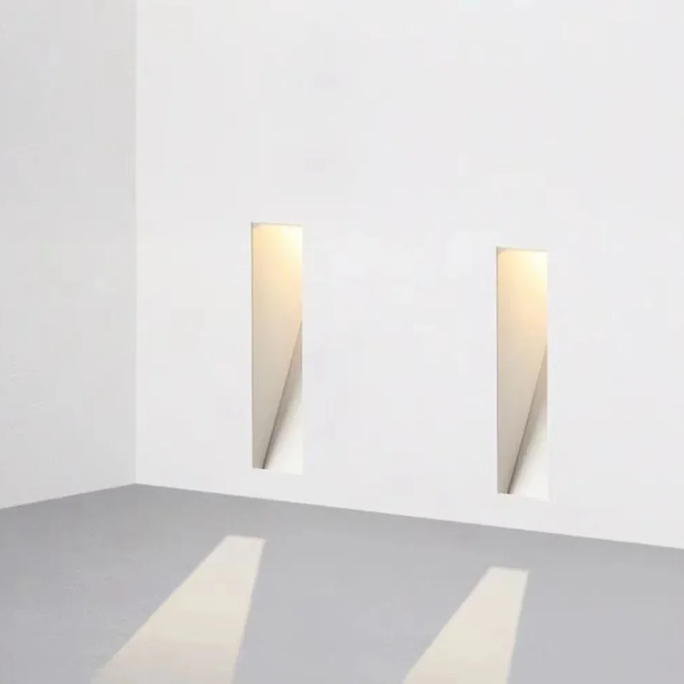 Ambient LED guide light for safe passage in dark hallways and stairwells.