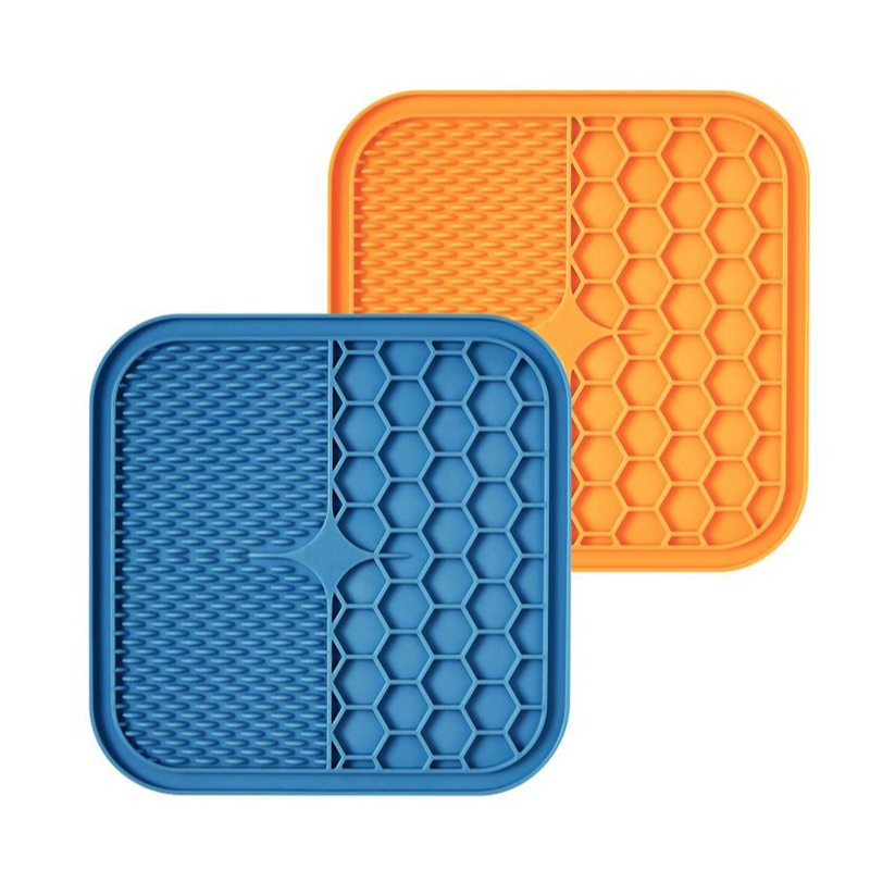 Engaging LickTastic dog mat with suction cups, perfect for slow feeding and calming pets.