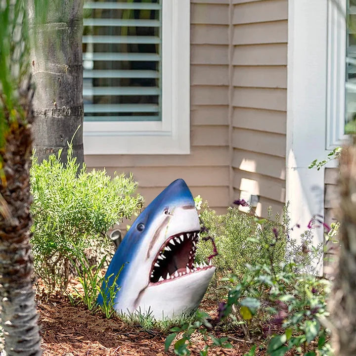 Lifelike 19-inch crocodile statue as garden art, enhancing any outdoor space with wildlife charm.