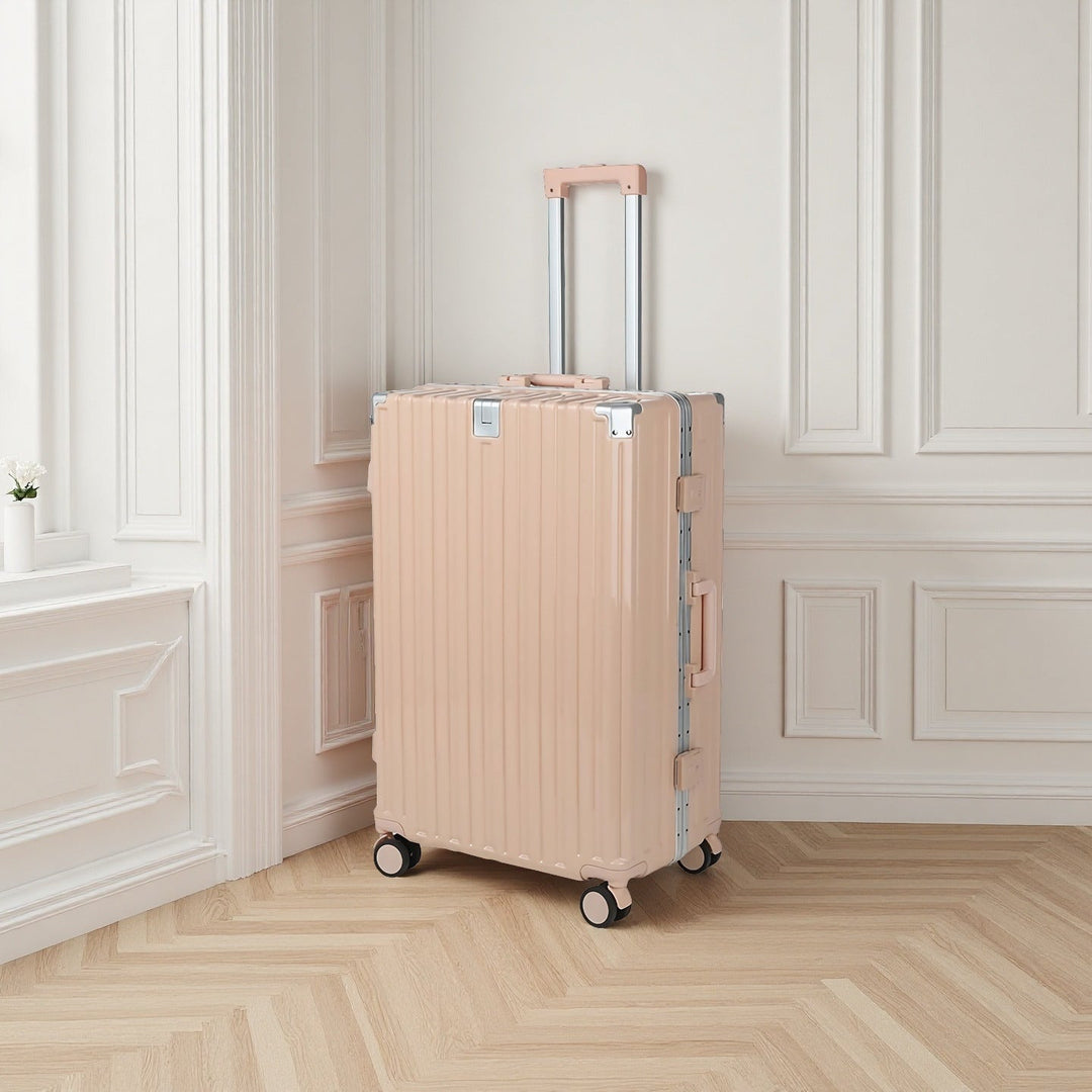 Durable lightweight hardside spinner suitcase with easy-roll wheels, perfect travel luggage for modern adventurers.