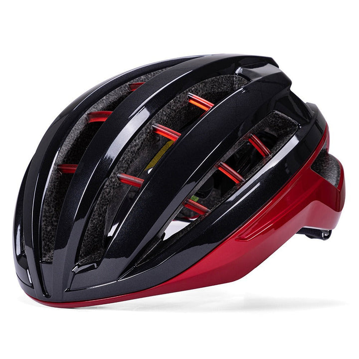 Lightweight & ventilated men's bicycle helmet for comfortable, safe road bike rides. Adjustable fit.