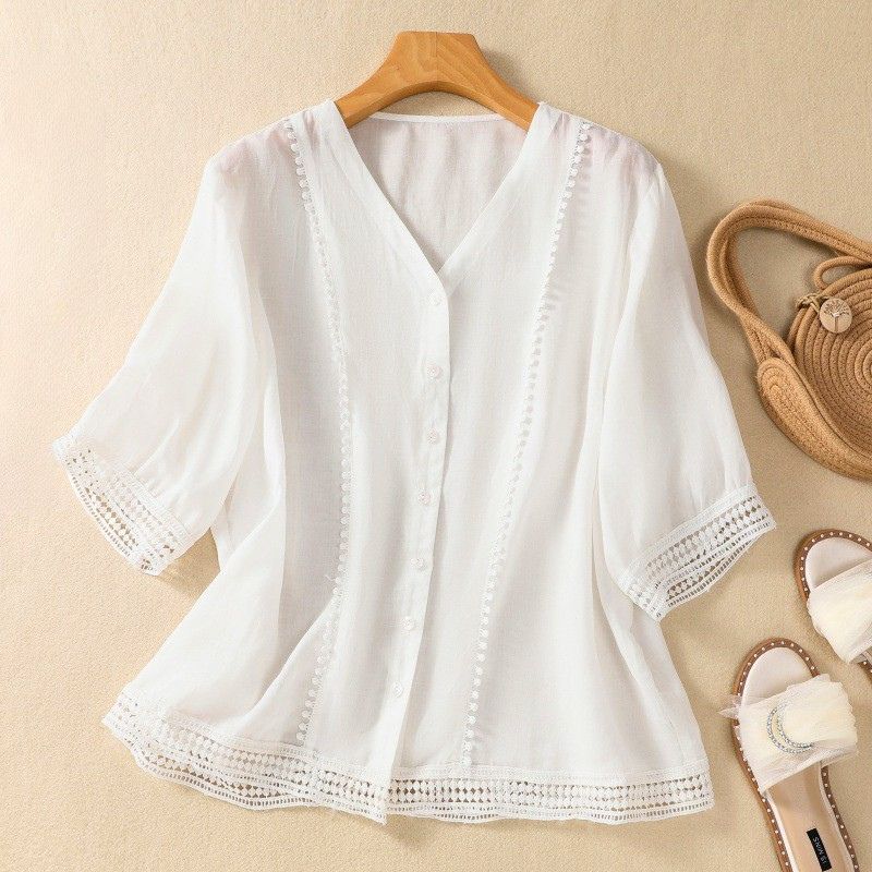 Front view of Lucia women's lightweight summer top, perfect for warm weather.