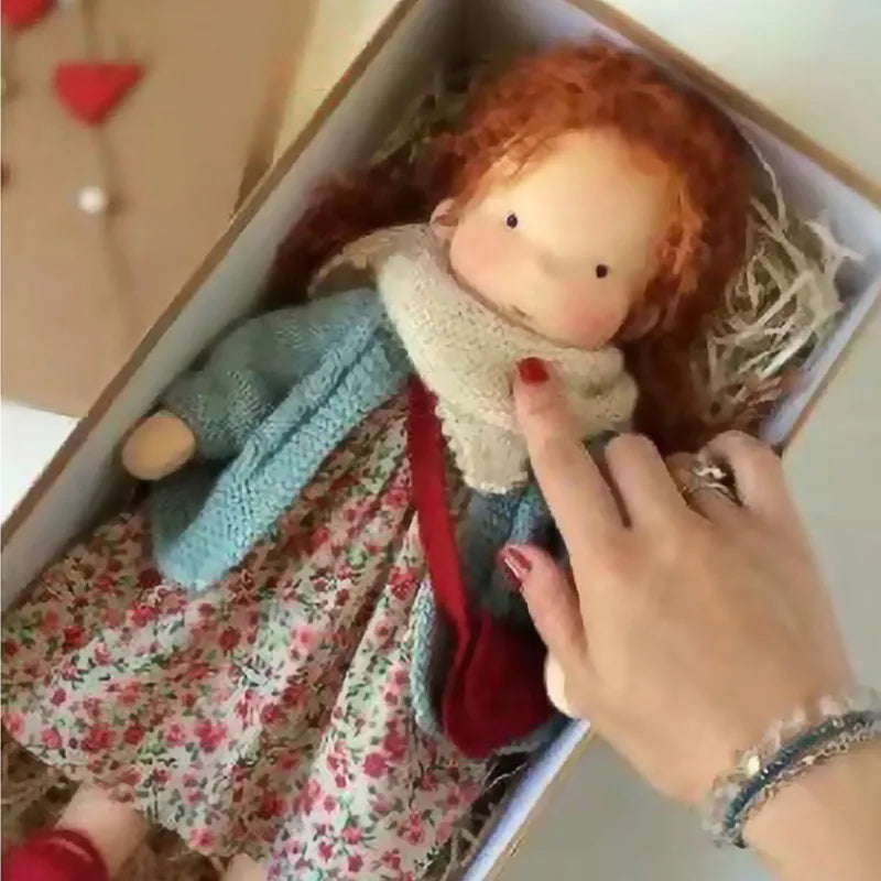 Luna Waldorf handmade plush doll, designed for imaginative play.