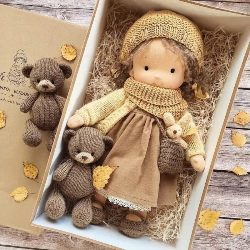 Luna Waldorf handmade plush doll, a delightful birthday gift.