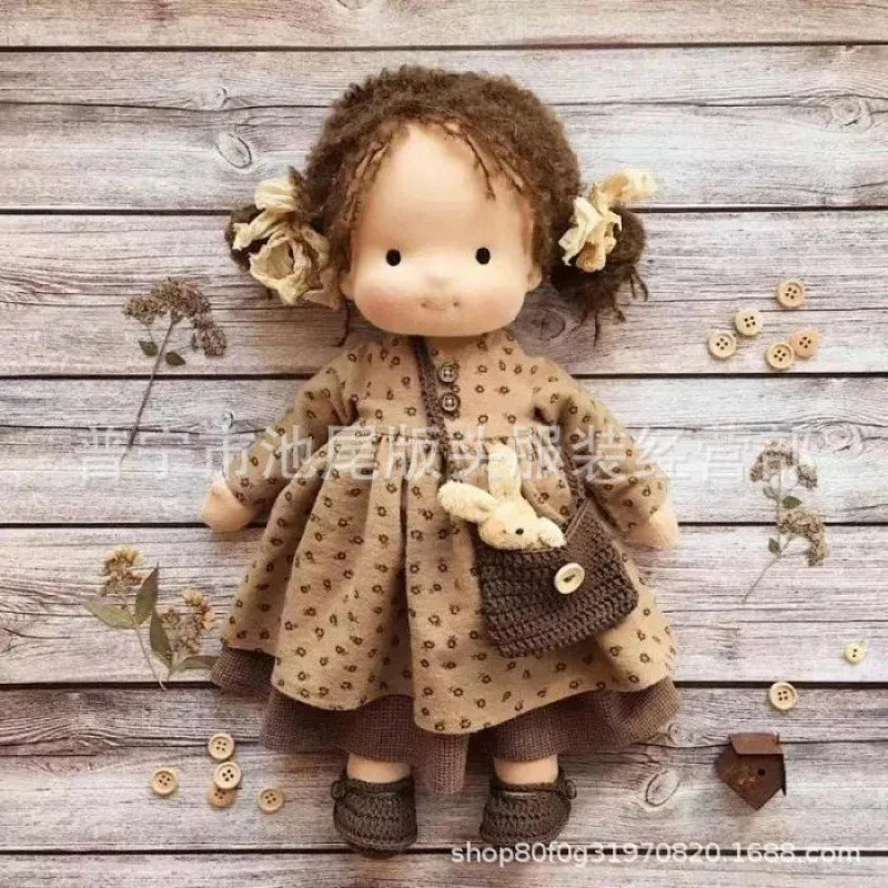 Ethically made cotton toy: Luna Waldorf plush doll.