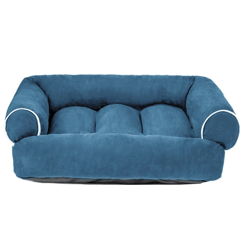 Plush calming dog sofa for pets, an orthopedic bed designed for deep relaxation and ultimate comfort.