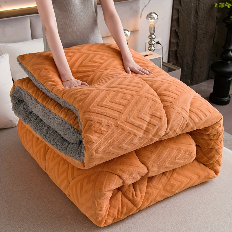Warm, plush fleece blanket with an ultra-soft texture for cozy evenings in the living room.