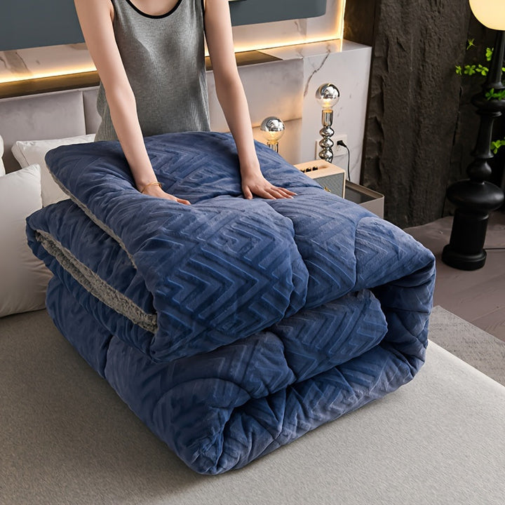 Luxurious ultra-soft fleece throw blanket, enhancing any home space with cozy warmth.