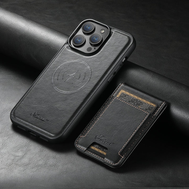 Versatile luxury iPhone case with card slots, a magnetic stand for media, and full protection for your smartphone.
