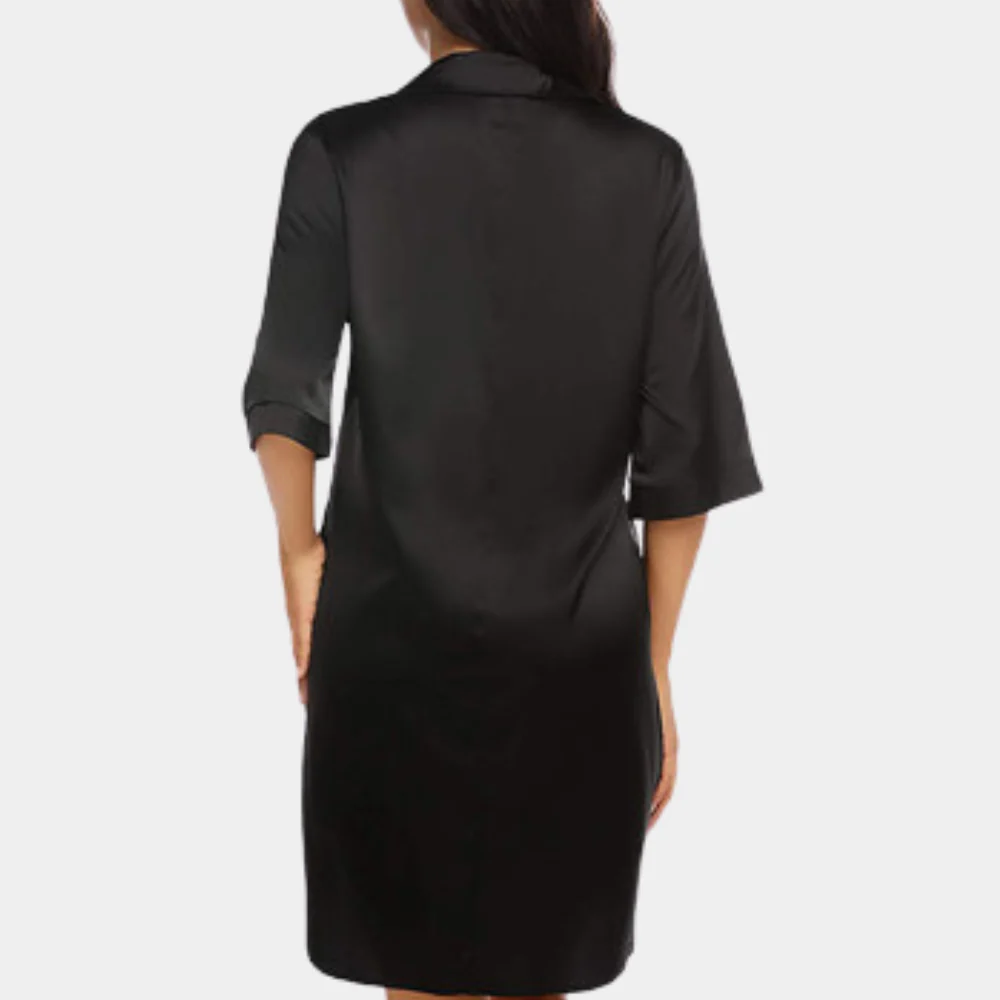 Elegant women's oversized nightdress, a luxurious button-down pajama dress for relaxing sleep & loungewear.