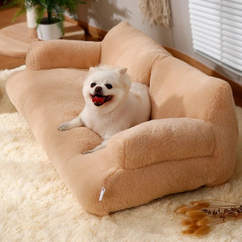 Luxury plush dog sofa bed for ultimate pet comfort. Washable, cozy pet furniture for small & large dogs.