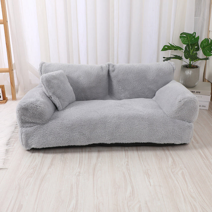 Modern pet sofa bed, a comfortable and luxurious plush dog bed. Washable pet furniture for dogs.