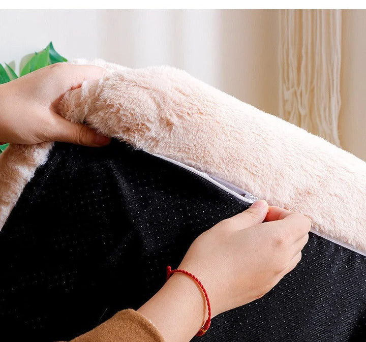 Comfortable dog bed, a plush pet sofa with raised edges for support. Ideal luxury dog furniture.