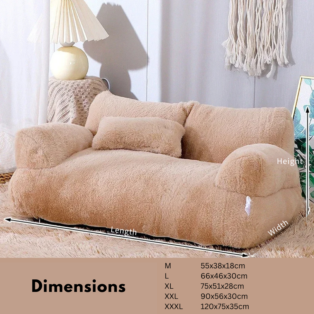 Plush pet sofa bed, a washable luxury dog bed offering ultimate comfort & support for all dogs.