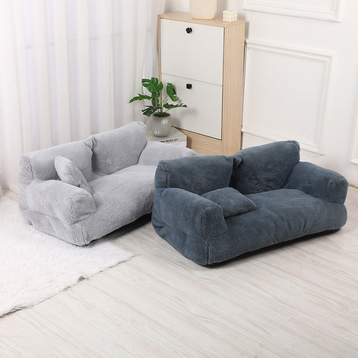 Stylish pet furniture: a cozy, plush dog sofa bed. Durable & washable for lasting pet comfort.