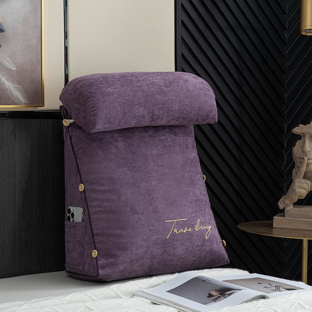Comfortable ergonomic reading cushion, enhancing your relaxation on sofa or bed.