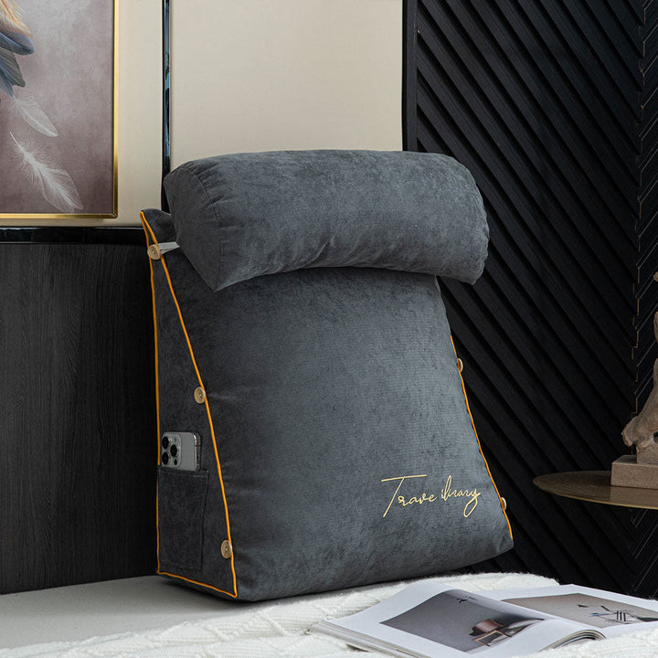 Luxury reading cushion with excellent back support for prolonged comfortable reading.