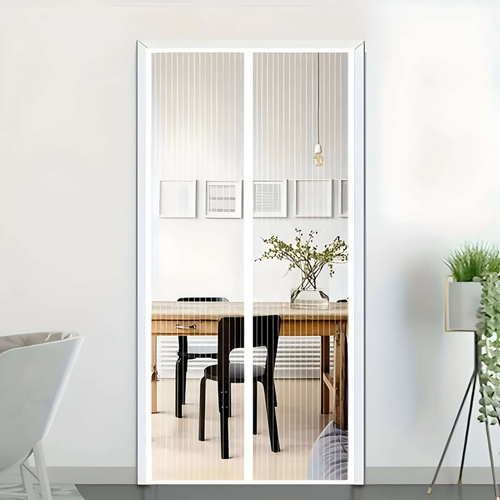 Keep bugs out with an easy-install magnetic fly screen door. Auto-close for convenience.