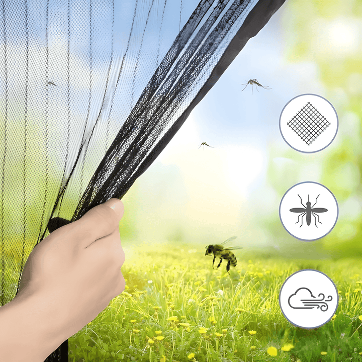 Auto-close magnetic fly screen door. Easy to install mesh curtain for effective insect control.