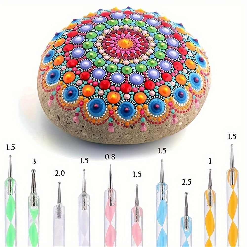 Mandala dotting tools set for creative painting, rock art, & DIY crafts. Perfect art supplies for beginners.