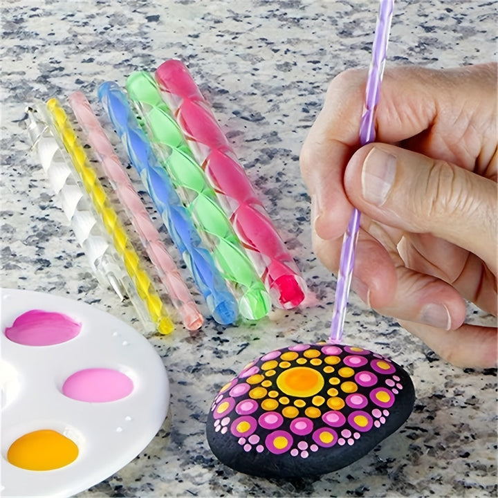 Versatile mandala dotting tools for wood, ceramic & rock art. Complete painting set for creative DIY projects.
