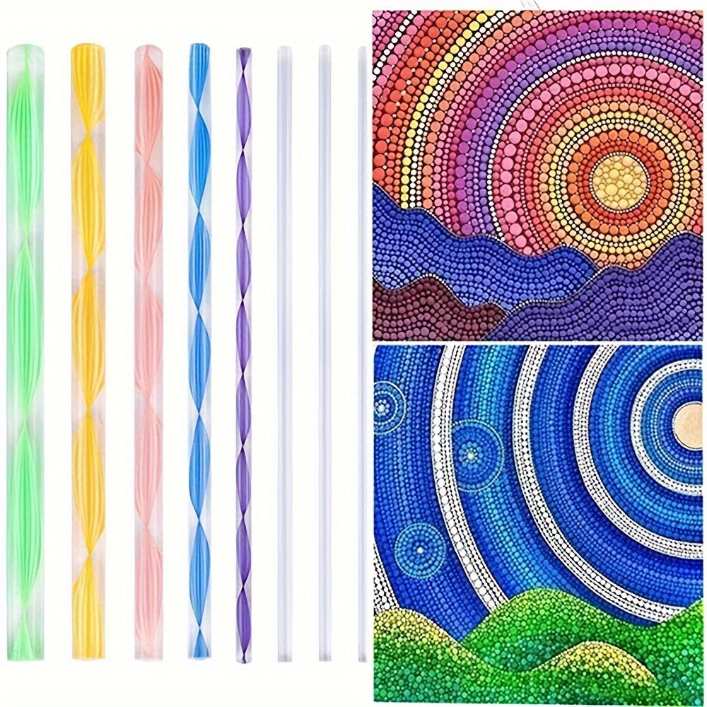 Creative painting set with mandala dotting tools for unique rock art, ceramic designs, & DIY wood art.