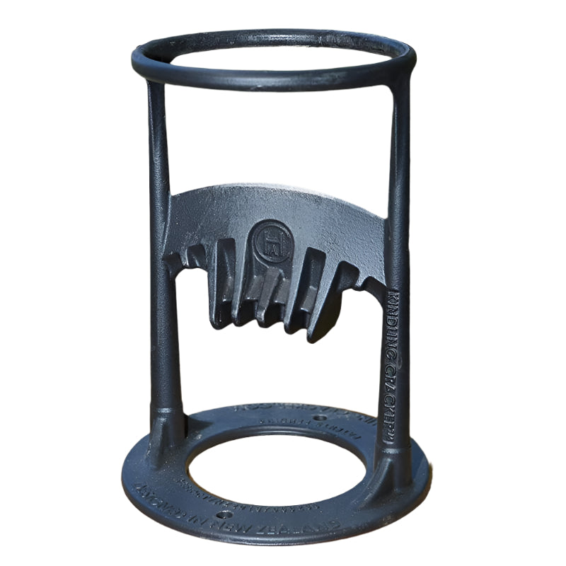 Manual wood splitter for efficient and safe log splitting at home.