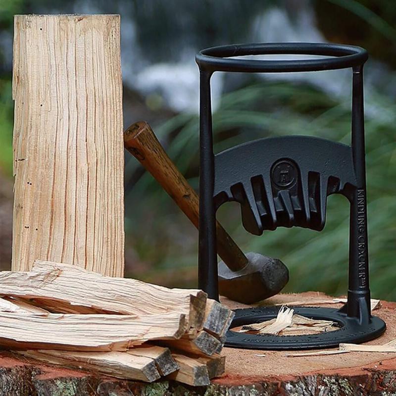 Heavy-duty manual log splitter, perfect for efficient home firewood needs.
