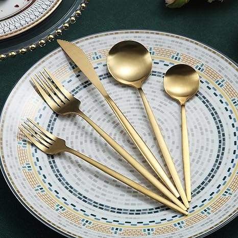 Textured close-up of the anti-glare matte surface on a piece of elegant dining flatware.
