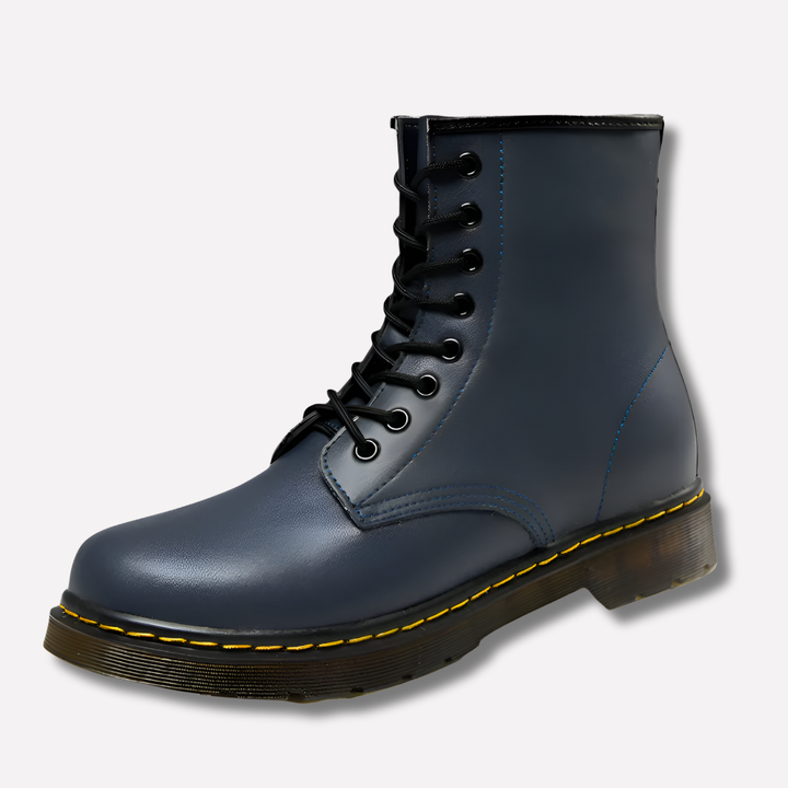 Fashionable matte black women's lace-up ankle boots, perfect for winter casual wear & versatile utility.