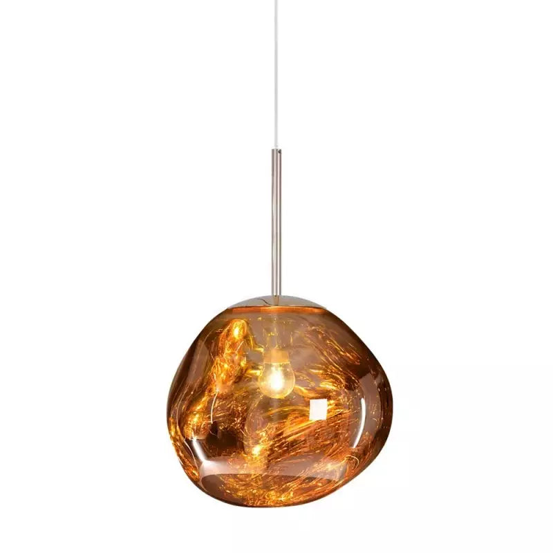 Melt pendant lamp in gold, showcasing its artistic organic design for warm ambiance.