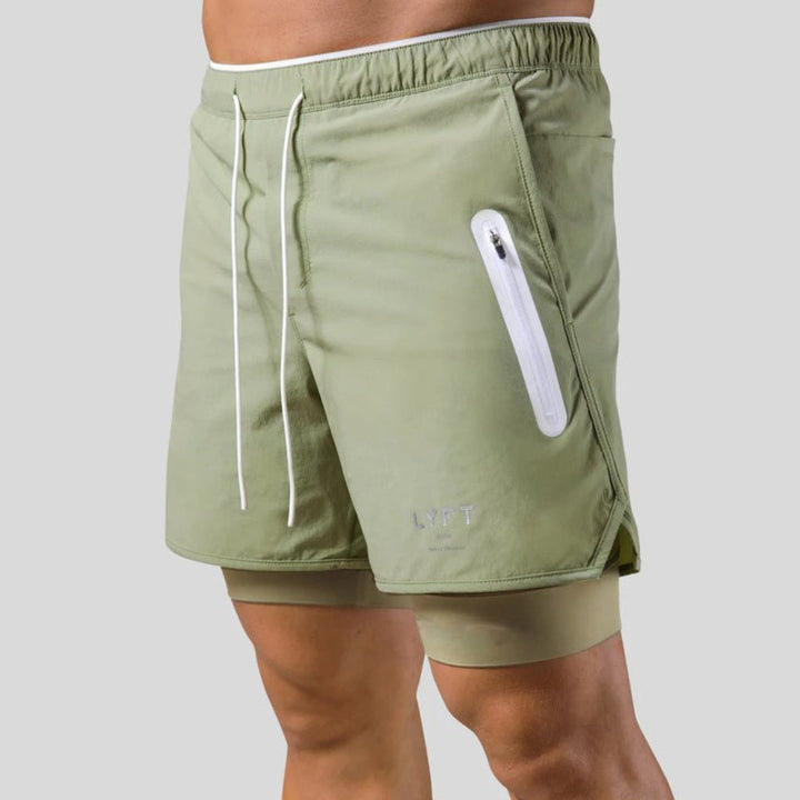 Versatile 2-in-1 shorts for men, perfect for gym, running, and all athletic activities.