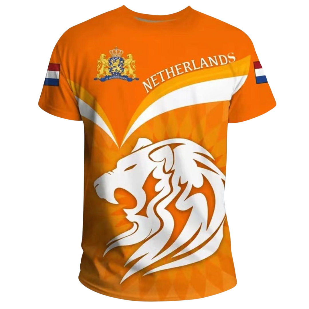 Eye-catching men's 3D Netherlands graphic tee. Limited 2024 edition, a patriotic and modern fit for casual style.