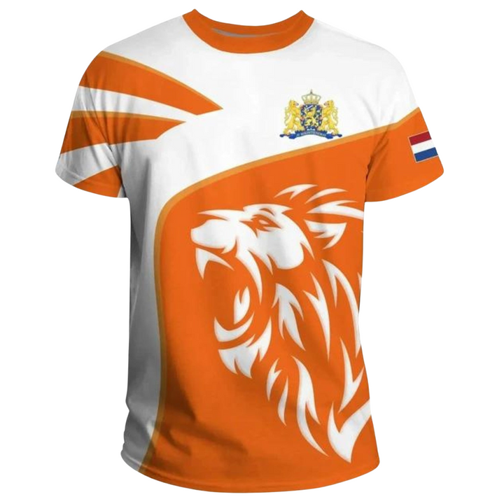 Comfortable men's Netherlands t-shirt, featuring a limited edition 2024 3D print. Perfect for casual Dutch pride.