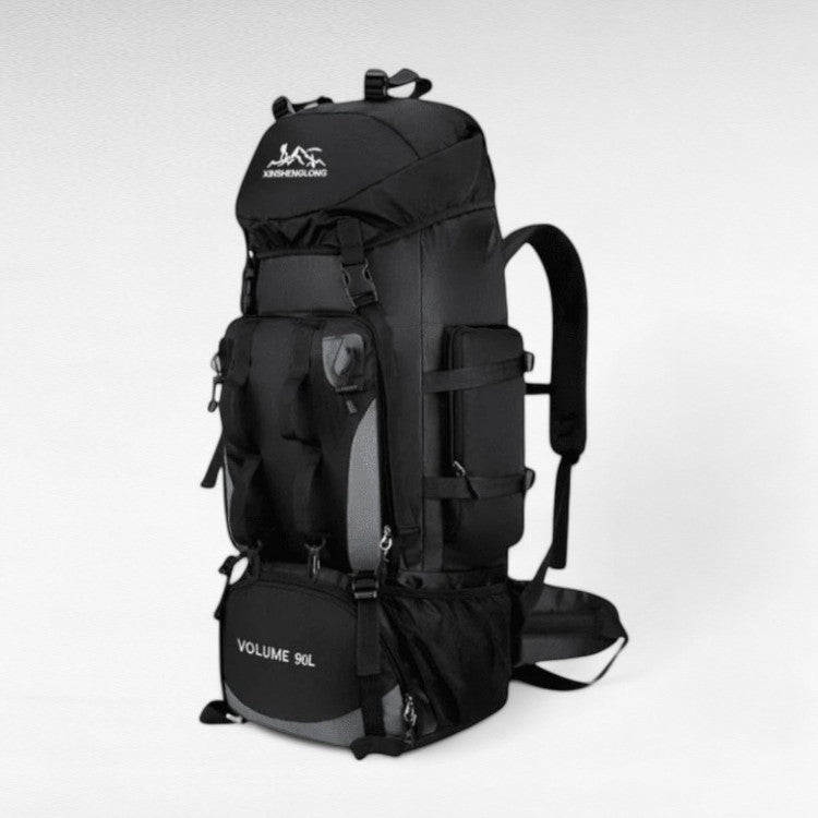 Versatile men's 90L waterproof travel backpack. Lightweight, durable, ideal for hiking & outdoor adventures.