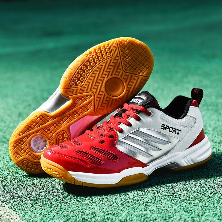 Men's active lace-up sports shoes with cushioning for gym training & court sports.