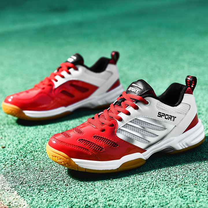 Lace-up men's sports footwear, offering cushioning for running and active wear.