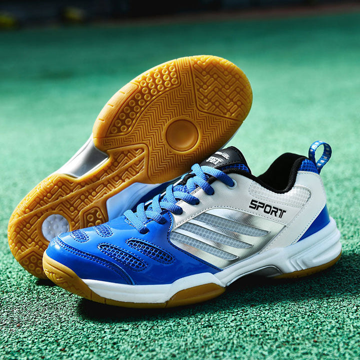 Versatile men's sports shoes, lace-up, cushioned, perfect for gym, running & court.
