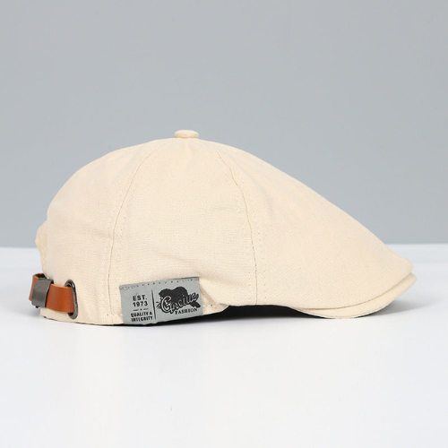 Close-up of the soft wool texture on the men's adjustable Harry beret, perfect for any season.